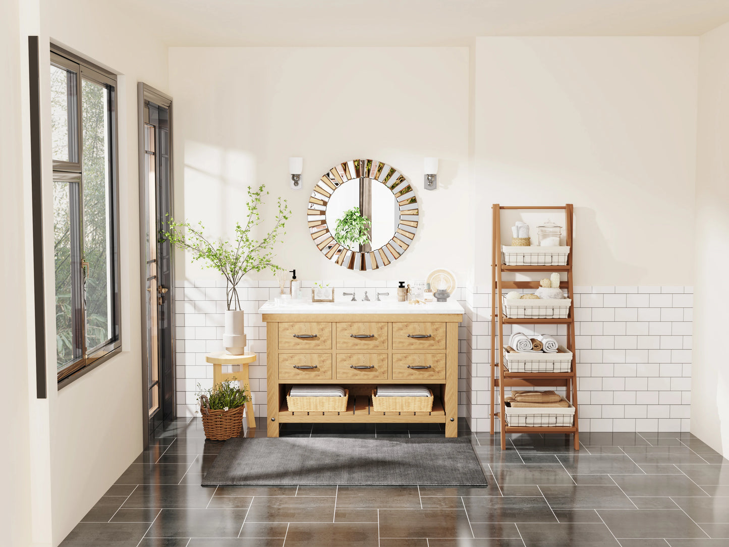 Decorative Mirror Round Sunburst Wall Mirror