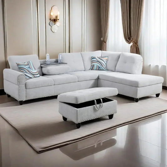 Modern Lounge  4 seats Sofa - L Shaped Sectional Couch