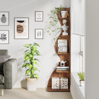 Corner bookShelf, 5-Tier Stylish Corner Bookcase