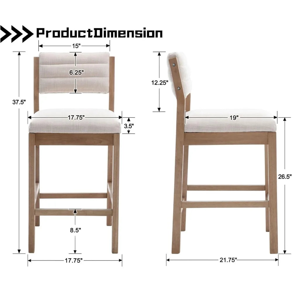 Bar Stools Set of 4  Counter Stools with Backs