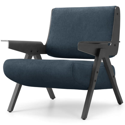 Accent Chair Upholstered Armchair with Solid Wood Frame