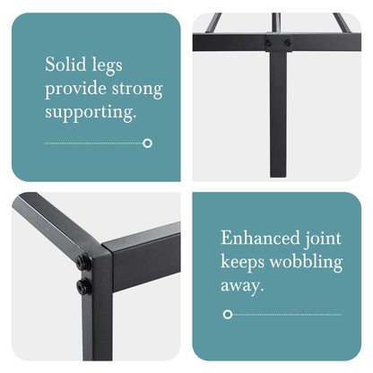 Metal Bed Frame, No Box Spring Needed - Queen, Full, King and Twin Sizes