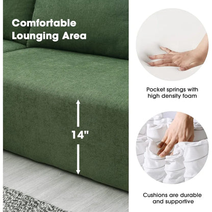 Sectional Sofa,Cloud L Shaped Couch with Deep Seat, No Assembly Required