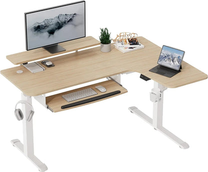 L-Shaped Desk  61"x43" with Keyboard Tray