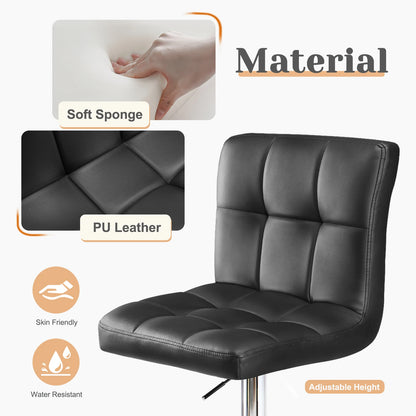 PU Leather Bar Stools Set of 2