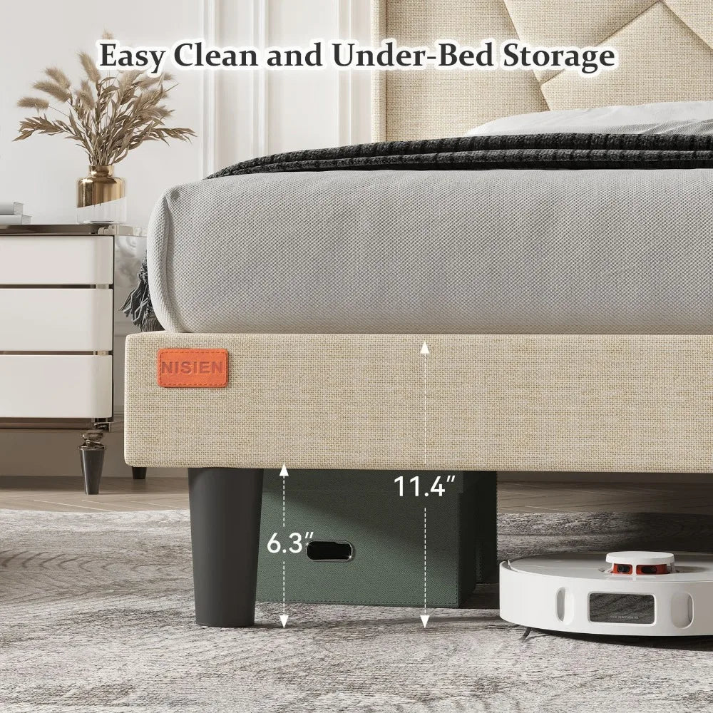 Bed Frame with Charging Ports – Full, Queen & King Sizes