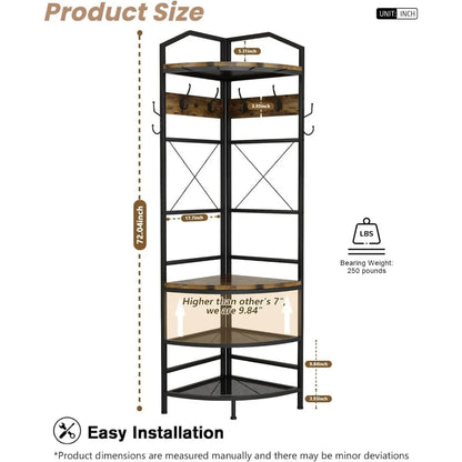 4-Tier Corner Coat Rack with Shoe Storage