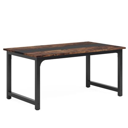 Tribesigns 63"x31.5" Dining Table, Industrial Kitchen Table for 6-8 Person, Rectangular Dinner Table for Dining Room Kitchen