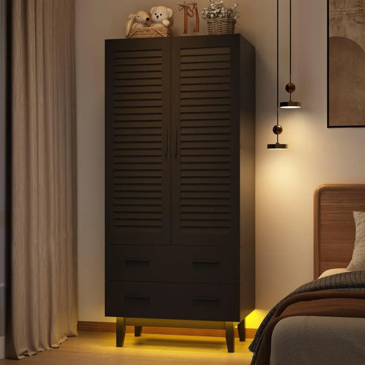 Wardrobe Closet with Adjustable Shelves