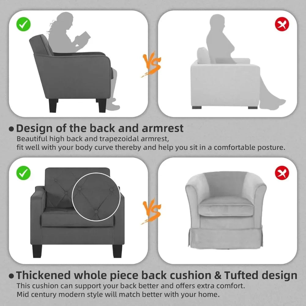 Living room chair accent chair 2-piece set