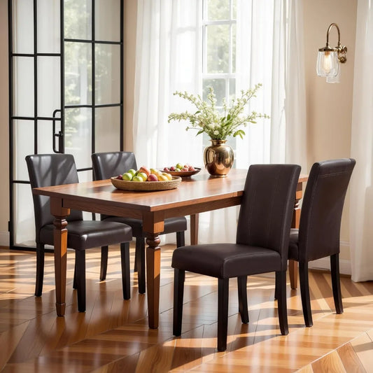 Dining Chair Set of 4, Leather Dining Chairs Kitchen Table Chairs Set of 4, Modern High-End Kitchen Side Chaires for Bedroom