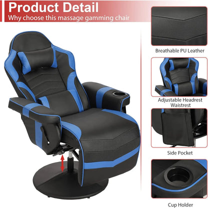 Massage Video Gaming Recliner Chair -Ergonomic Office Chair