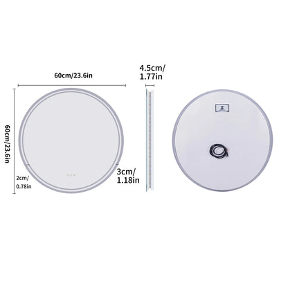 Intelligent Illuminate Big Round Mirror for Bathroom