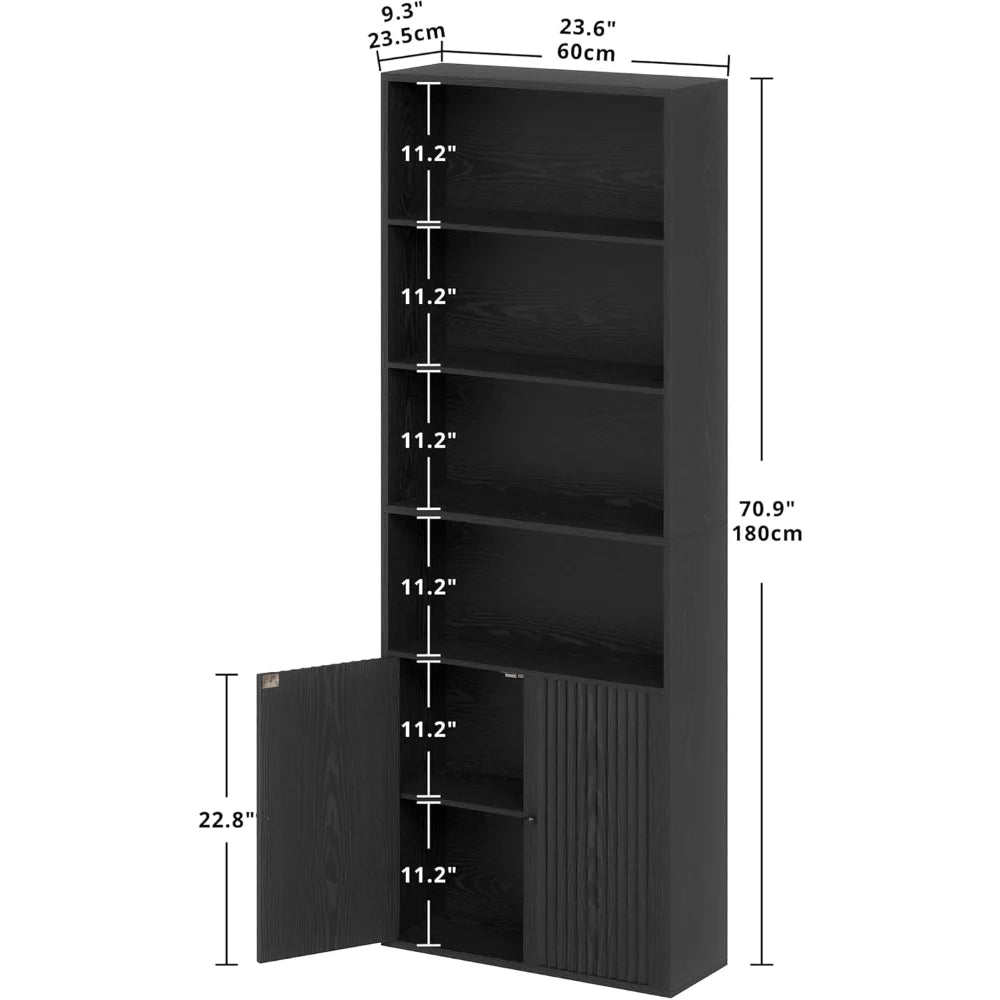 Tall Bookshelf, Bookcase with storage
