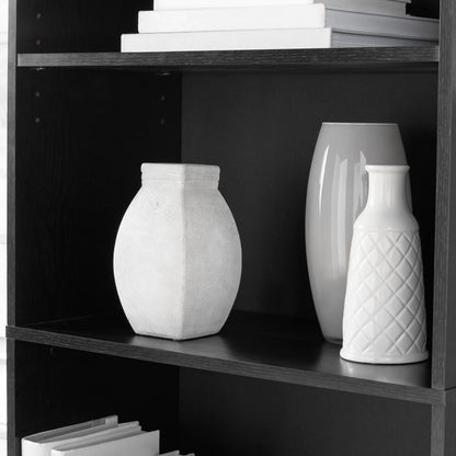 5-Shelf Bookcase , True Black Oak/White Bookshelf