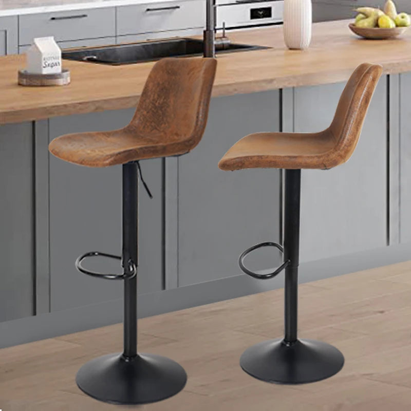 2x Industrial Vintage Tall Bar Stools Adjustable