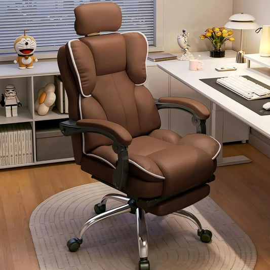 Adjustable PU Leather Office Chair with High Back