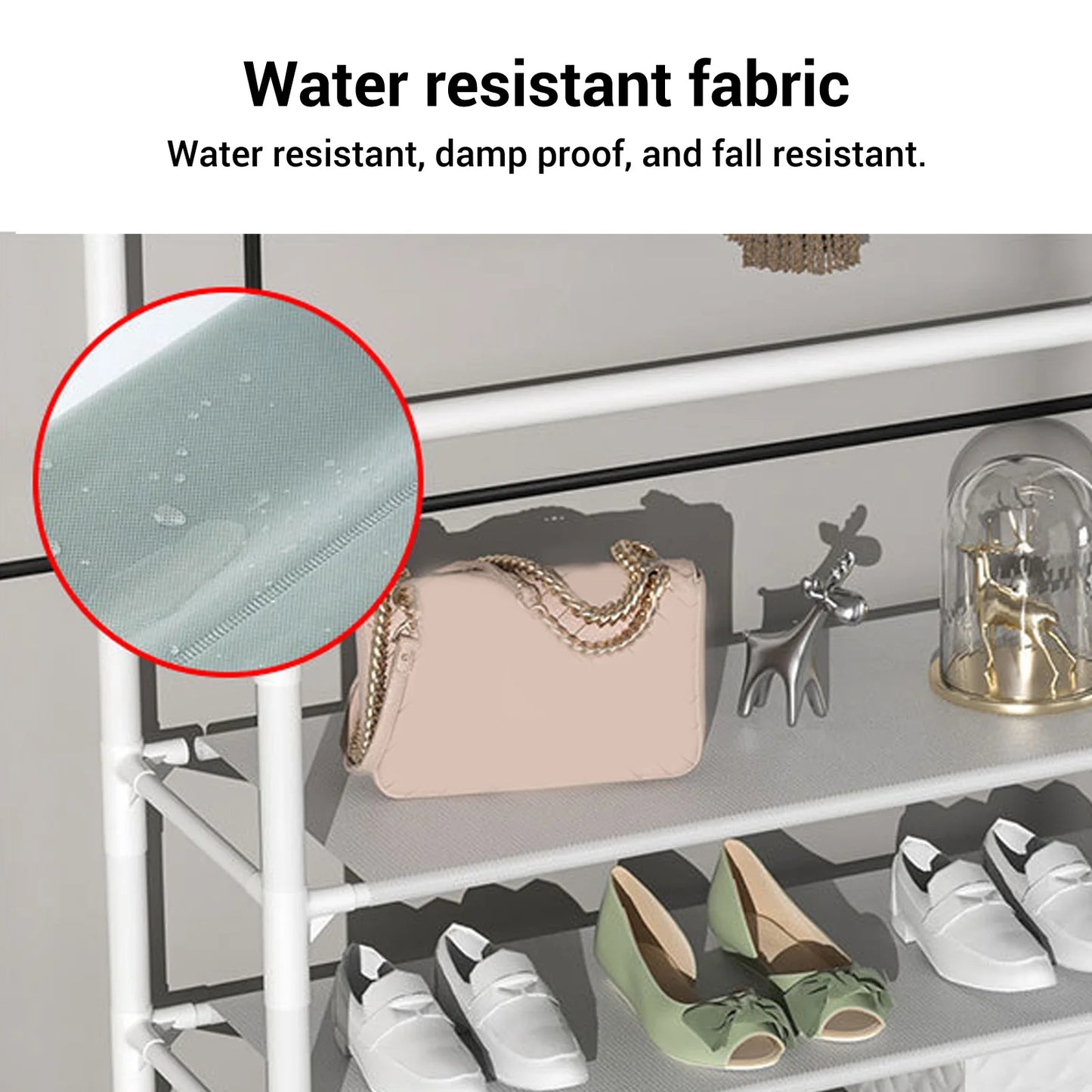 Coat Rack Stand, 2 In 1  Entryway Clothes Hanging Organizer