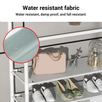 Coat Rack Stand, 2 In 1  Entryway Clothes Hanging Organizer
