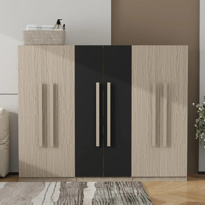 Wooden Armoire Wardrobe Cabinet with 6 Doors