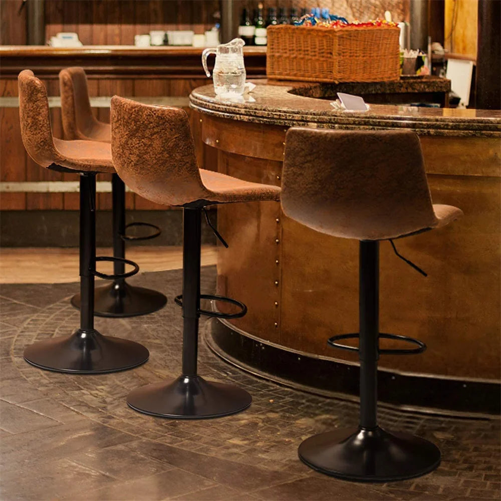 2x Industrial Vintage Tall Bar Stools Adjustable