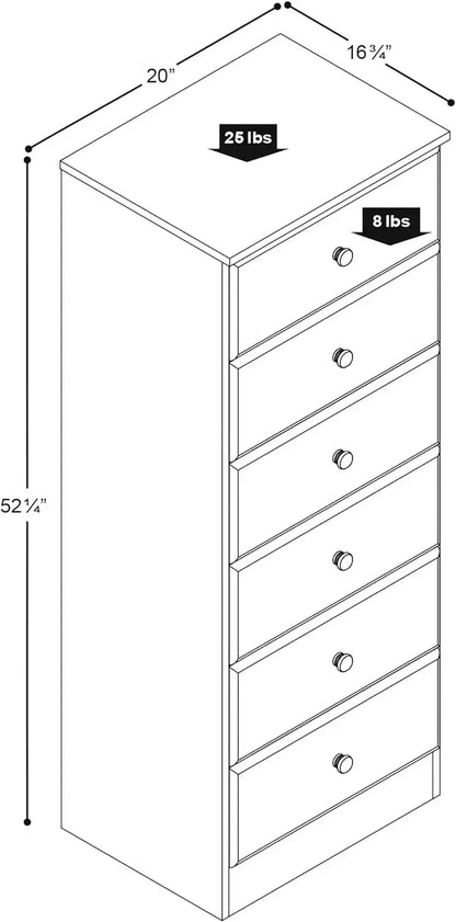 Tall chest of drawers, Dresser with 6-Drawer