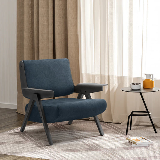 Accent Chair Upholstered Armchair with Solid Wood Frame