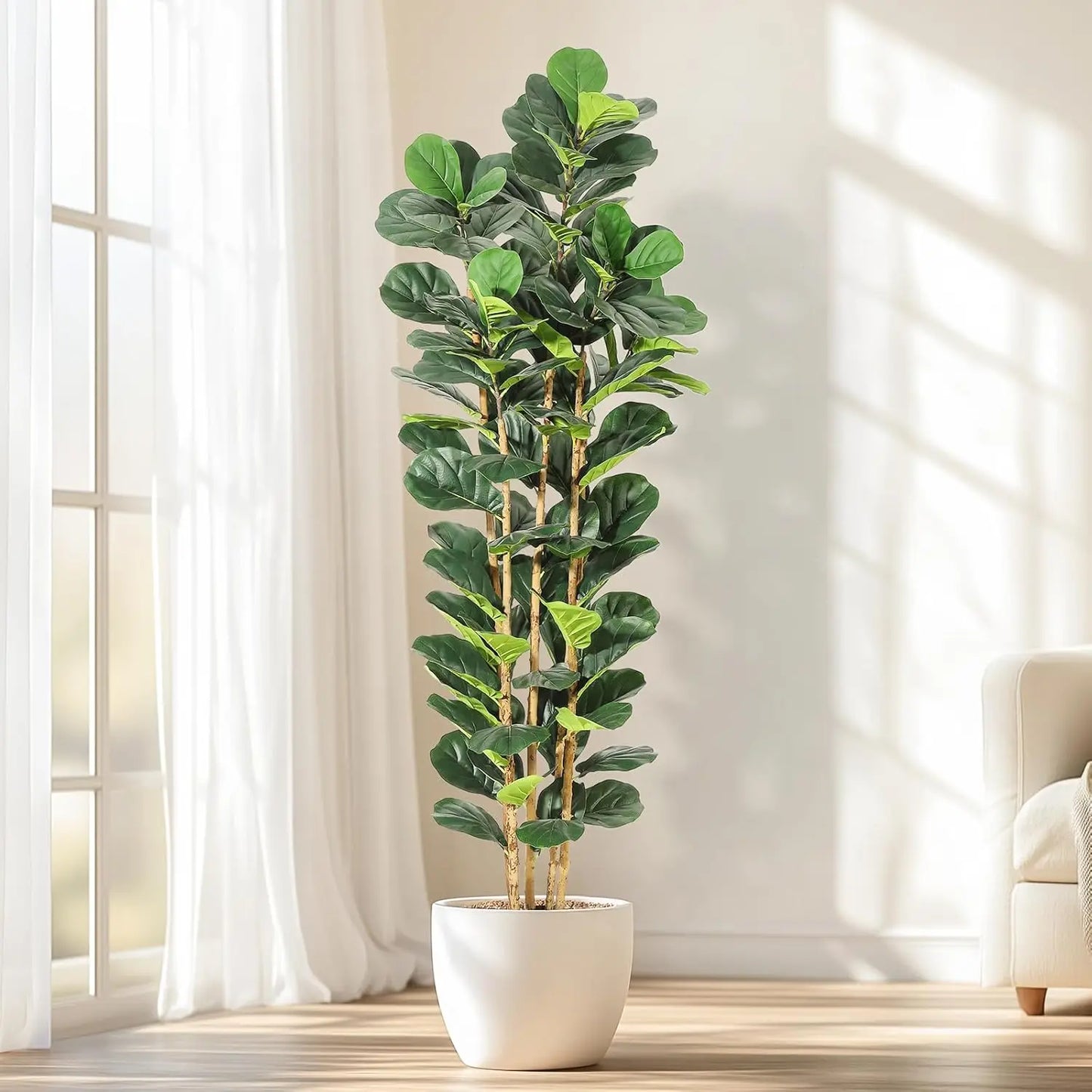Artificial Fiddle Leaf Fig Tree with Pot Faux