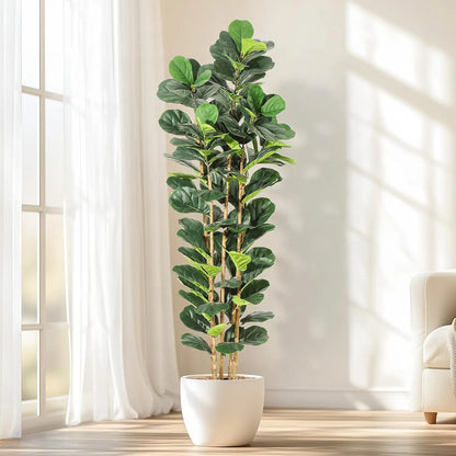 Artificial Fiddle Leaf Fig Tree with Pot Faux