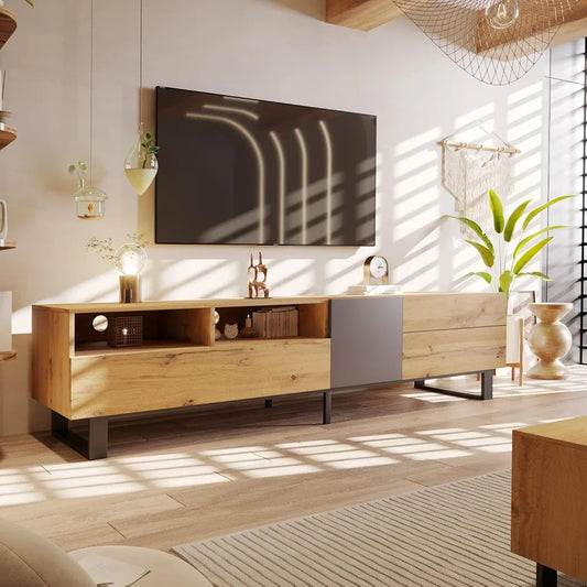 TV Stand with 3 Cabinets for TVs Up To 80”