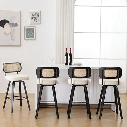 Bar Stools Set of 4,  26" Upholstered Faux Leather