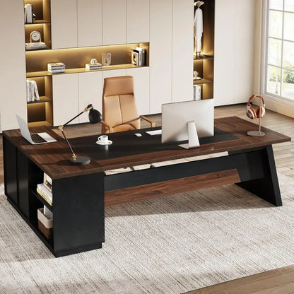 78" L-Shaped Executive Desk with Drawers