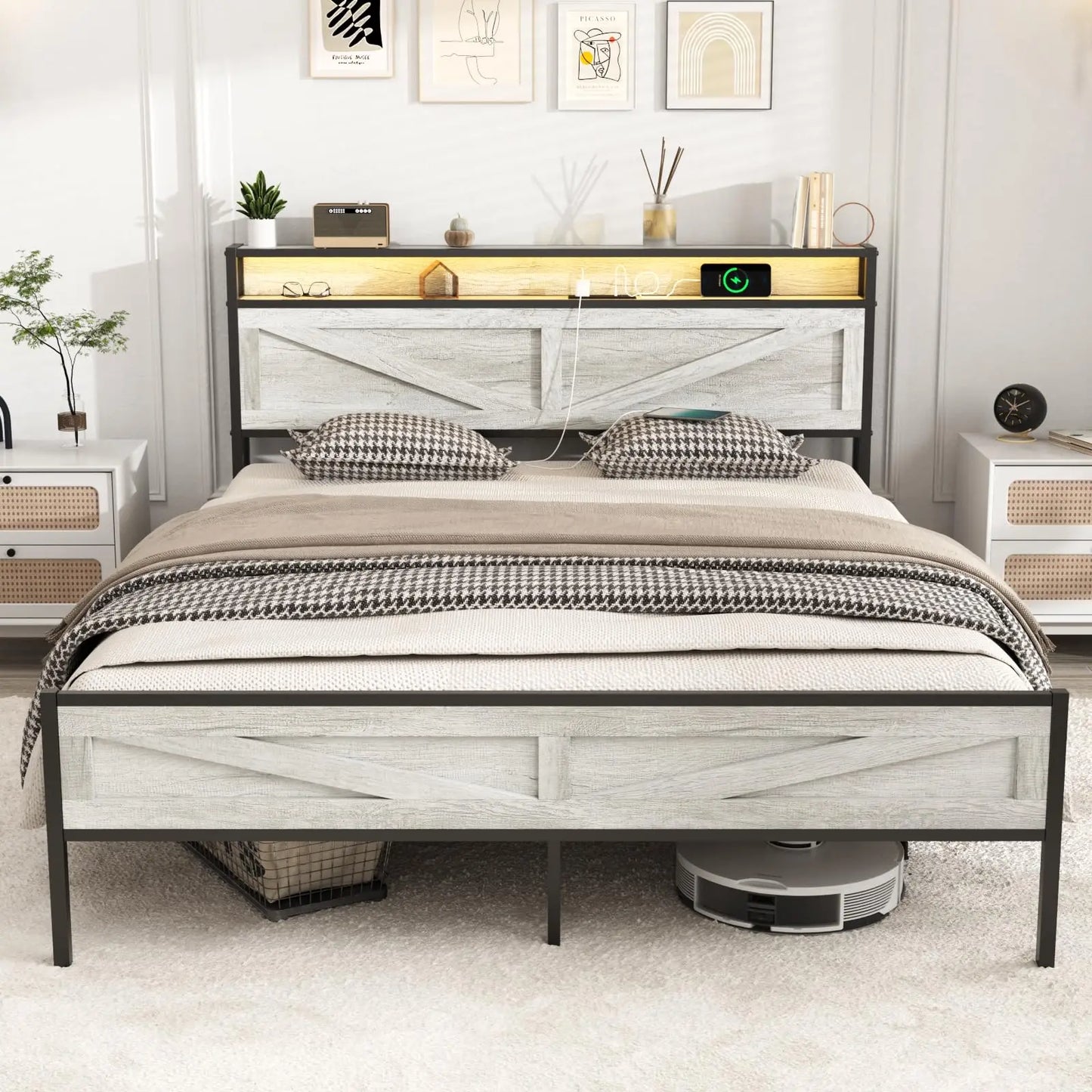 Queen/Full/Twing and King size Bed Frame with Storage