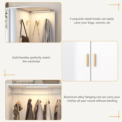 Armoire with Drawers, Wardrobe Closet with Shelves