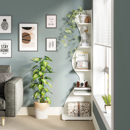 Corner bookShelf, 5-Tier Stylish Corner Bookcase