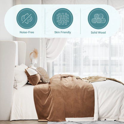 Bed Frame with Wingback Headboard – Full, Queen & King