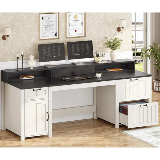 63" Executive Desk with Drawers and Storage Cabin
