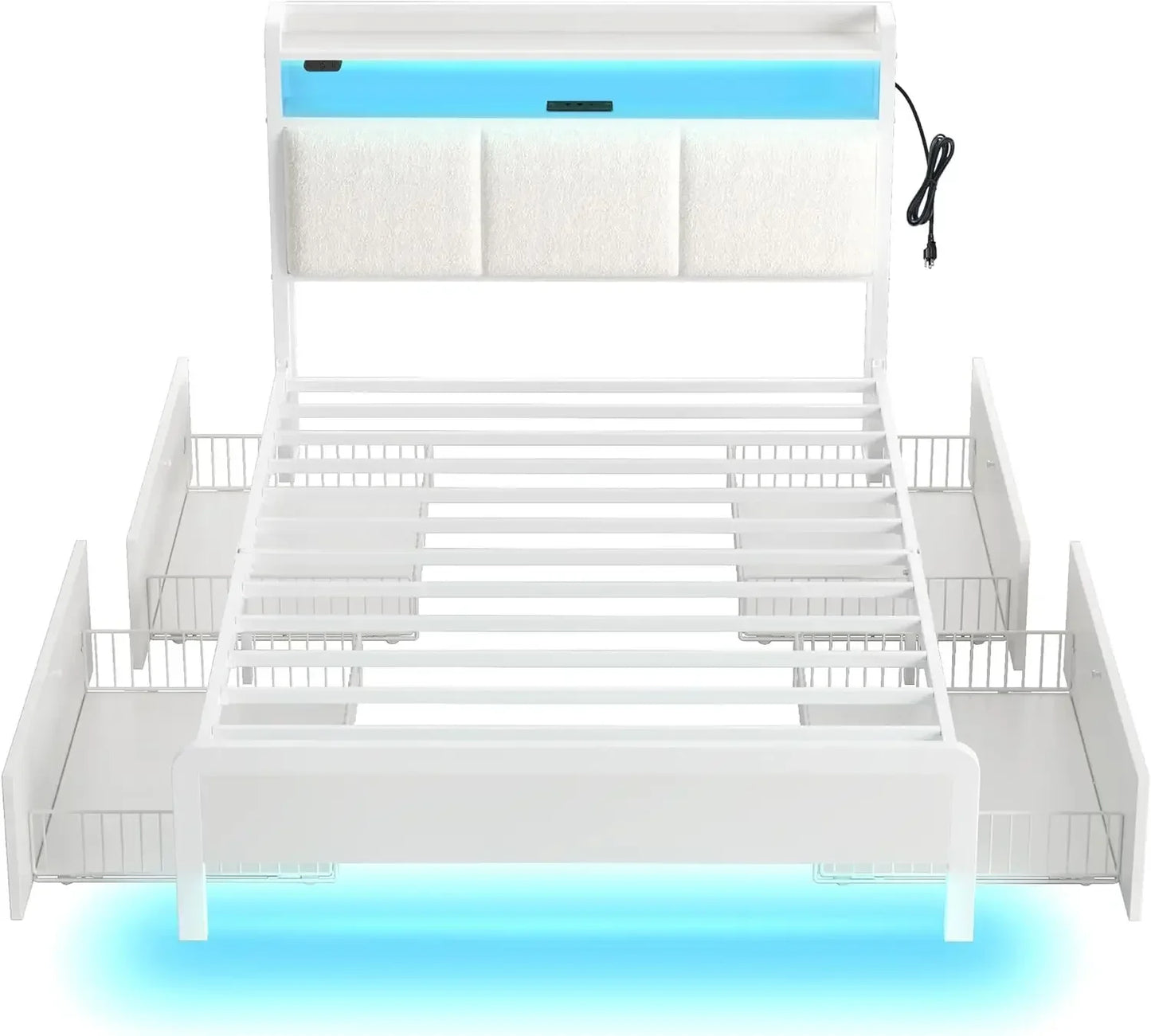 Bed Frame with Storage Drawers – Full/Queen/King Size
