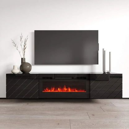 Floating Fireplace TV Stand for up to 80-inch TVs