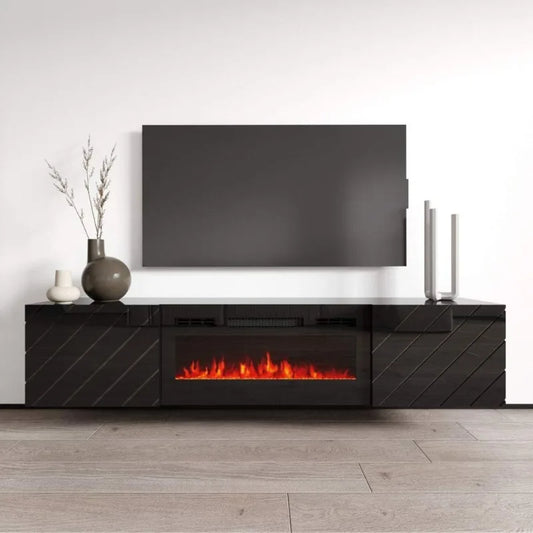 Floating Fireplace TV Stand for up to 80-inch TVs