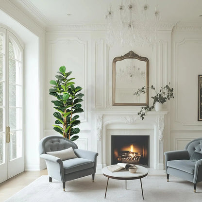 Artificial Fiddle Leaf Fig Tree with Pot Faux