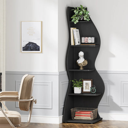 Corner bookShelf, 5-Tier Stylish Corner Bookcase