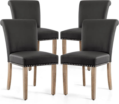 Dining Chair Set of 4, Leather Dining Chairs Kitchen Table Chairs Set of 4, Modern High-End Kitchen Side Chaires for Bedroom