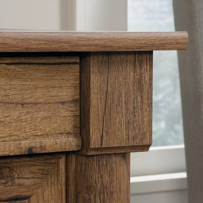 Computer Desk with Drawers in Vintage Oak Finish