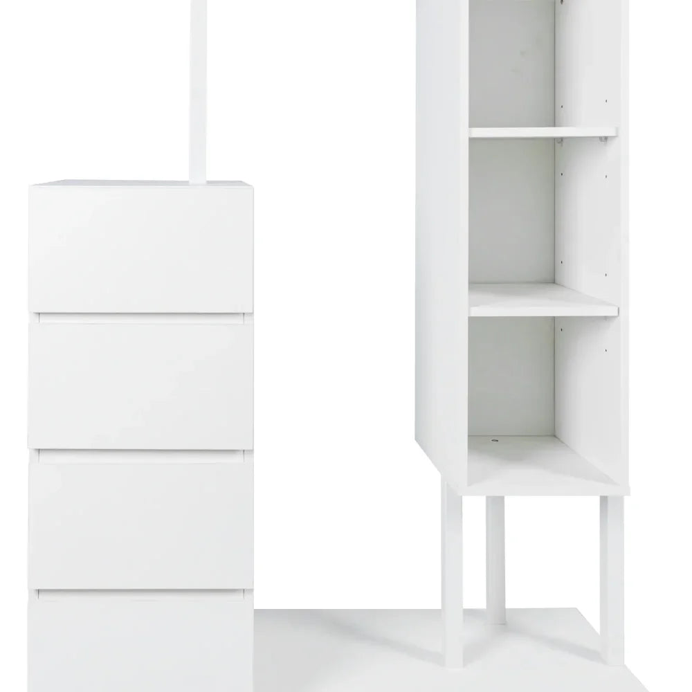 Wardrobe Cabinet with Hanging Rack & Shelves