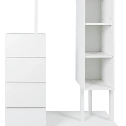 Wardrobe Cabinet with Hanging Rack & Shelves