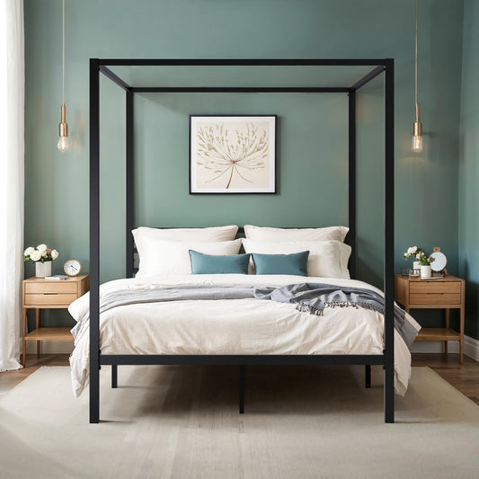 Canopy Bed Frame, Easy Assembly - Queen & Full Sizes