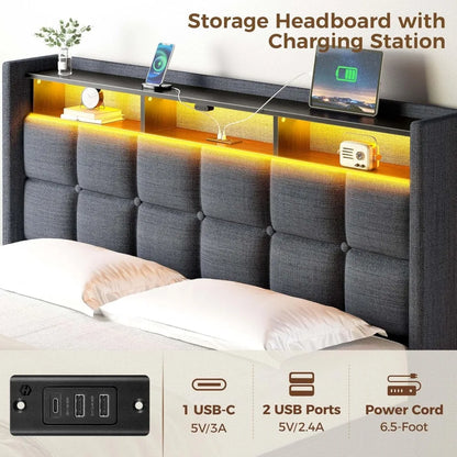 Bed Frame with Hydraulic storage  – Full, Queen, Twin Sizes