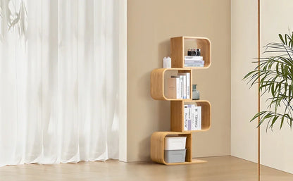 5-Tier Bamboo Bookshelf, 2 in 1 Bookcase Storage
