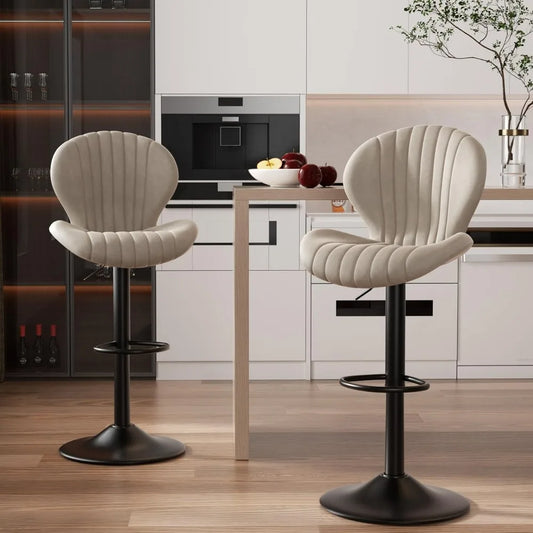 Bar Stools Set of 2 Swivel Bar Chairs, Easy Assembly